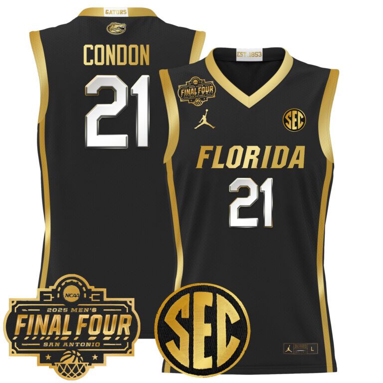 Men Florida Gators #21 Condon black 2025 Final Four Patch NCAA Jersey